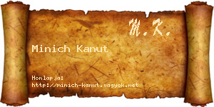 Minich Kanut névjegykártya